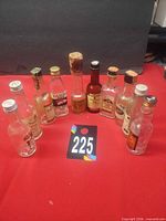 Group shot of all ten miniature liquor bottles front view