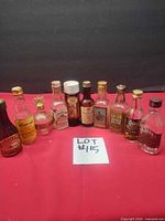 All ten miniature bottles front view