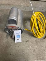 Full view of motor with yellow cord