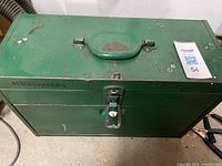 Green metal toolbox exterior