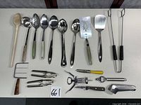 All utensils laid out on table for overall view
