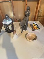 Group shot of all five décor items on table