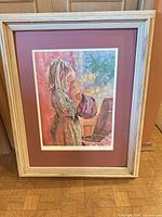 Full view of framed print showing artwork, mat and frame