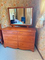 front view of dresser with mirror attached