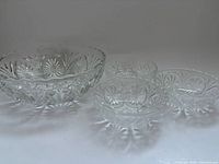 All four glass bowls front view