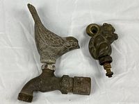 Overall view of bird-handle spigot and separate squirrel handle