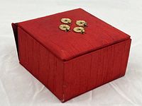 Overall view of red silk jewelry box