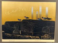 Full image of the woodblock print showing composition and signature