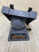 Front view showing Black & Decker Workmate Hobbycrafter branding and ball-joint base