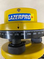 Close-up of LazerPro logo and 270° mark on rotating head