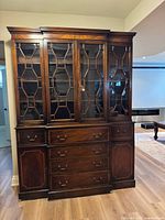 Full view of assembled two-piece hutch