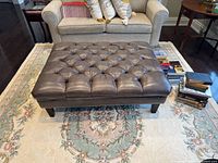 perspective view of ottoman in room setting