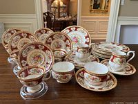 Full set showing plates, cups, saucers and creamers