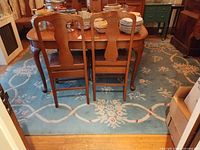 Full view of rug under dining table