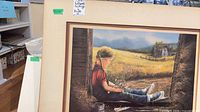 Matted limited-edition print of girl in rural setting