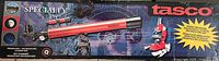 Retail box showing Tasco Specialty telescope/microscope combo graphics
