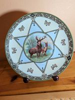 front view of plate showing full design and stand