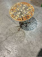 Top view showing floral cast iron design