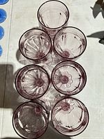 Top view showing all eight goblet rims and pressed ribbed pattern in bases