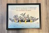 Full view of framed poster showing artwork, text and frame