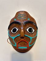 Front view of Indigenous-style ceramic mask