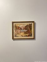 Full view of framed print on wall