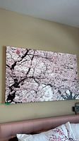 Front view of cherry blossom canvas on wall