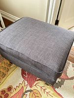Top view of gray fabric ottoman