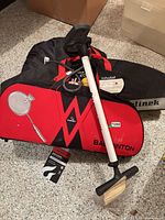 Volleyball and badminton carry bags with hand pump