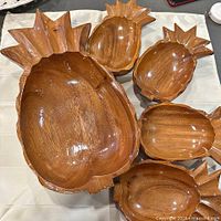 Top view of bowls displaying interior finish and sizes