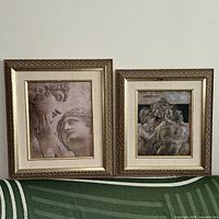 Front view showing both framed prints side by side