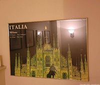 Full view of framed Milano Duomo poster
