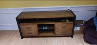 Front view of TV stand closed
