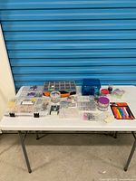 Table view of all organizers, containers and supplies