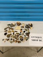 overall view of all stones laid out on table