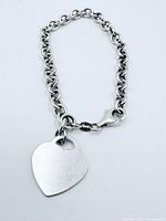 Full view of heart charm bracelet