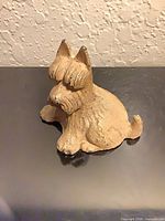Front left view of cast iron Scottish Terrier figurine
