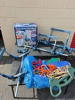 Overall lot showing box, frame parts, accessories in bag