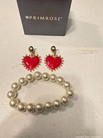 Earrings, bracelet and Primrose box overview