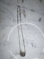 Entire necklace laid out showing chain length and pendant