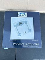 Retail box showing TopCare Personal Glass Scale image and specifications
