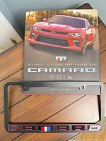 Book and license plate frame overview