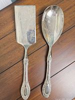 Front view of pie/cake server and serving spoon