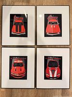 Group shot of four framed Camaro prints