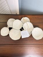 Top view showing interconnected white interior dishes