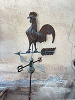 Full view of rooster weather vane assembled