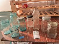 Group shot of all six jars on table