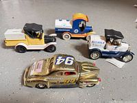 Top view of all four diecast model cars