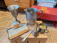 Group shot of all seven items on box