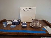 Group shot of all six Wedgwood pieces